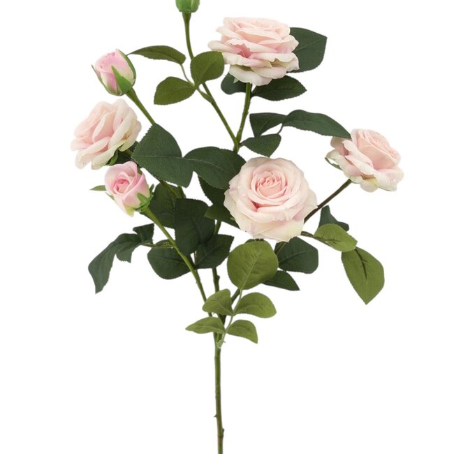 Mini Roos Kunstbloem | Kleur: Lichtroze | Rozen kunstbloemen | Lengte ± 70 centimeter | Per stuk