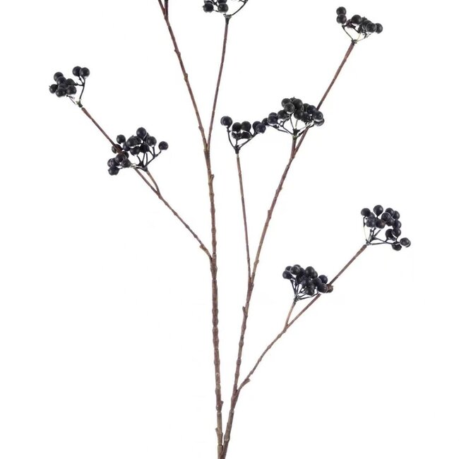 Bessen Tak Kunstbloem | Kleur: Zwart | Lengte ± 110 centimeter | Per stuk