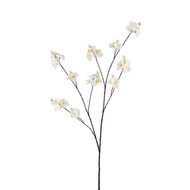 Kersenbloesem Kunstbloem | Kleur: Natuurlijk Wit | Lengte ± 115 centimeter | Per kunstbloem