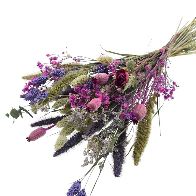 Boeket Droogbloemen “Cute purple” | Kleur: Gemengde Kleuren Paars | Lengte ± 50 centimeter | Per boeket