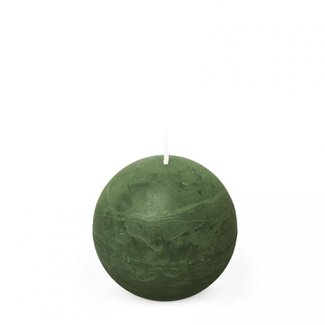 4A Rustieke Bolkaars | Kleur: Donkergroen | Diameter 8 centimeter | Per 6 kaarsen