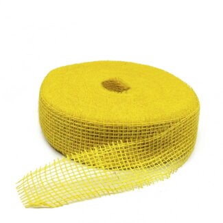 4A Jute Lint | Kleur: Geel | Breedte 50 millimeter | Lengte 40 meter | Per rol