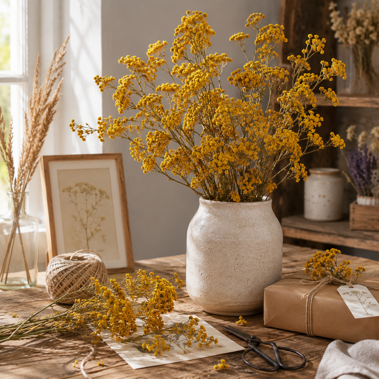 Lonas Annua (Yellow Buttons) | Add a Burst of Sunshine to Your Dried Bouquets and Interior