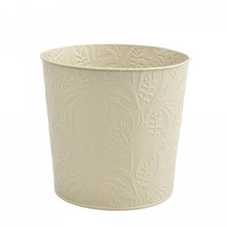 4A Zinken Bloempot Plantenpot “Lynn” | Kleur: Crèmekleurig | Diameter 18 centimeter | Hoogte 17 centimeter | Per 10 bloempotten