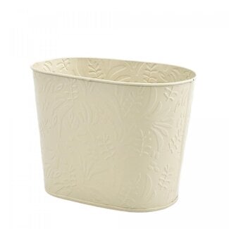 4A Zinken Bak Bloempot Plantenpot “Lynn” | Kleur: Crèmekleurig | Lengte 20 centimeter | Breedte 14 centimeter | Hoogte 15 centimeter | Per 10 bakken