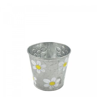 4A Zinken Bloempot Plantenpot “Betty” | Kleur: Geel | Diameter 11 centimeter | Hoogte 10 centimeter | Per 10 bloempotten