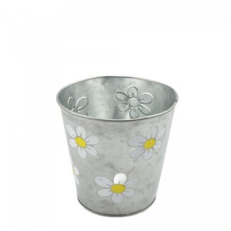 4A Zink-Blumentopf Pflanztopf “Betty” | Farbe: Gelb | Durchmesser 13 centimeter | Höhe 13 centimeter | Pro 10 Blumentöpfe