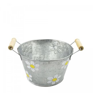 4A Zinc Trough Flowerpot Plant Pot “Betty” | Colour: Yellow | Diameter 17 centimeter | Height 10 centimeter | Per 10 troughs
