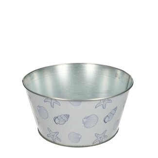 4A Zinken Bak Bloempot Plantenpot Ocean | Kleur: Natuurlijk Wit | Diameter 18 centimeter | Hoogte 10 centimeter | Per 12 bakken