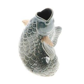 4A Keramische Vase Fischform “Maritim” | Farbe: Blau | Durchmesser 13 centimeter | Höhe 17.5 centimeter | Pro 2 Vasen