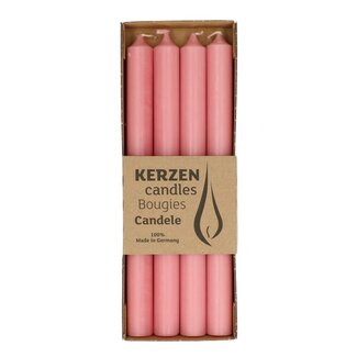 4A Tafelkaars Rustiek | Kleur: Roze | Diameter 2.2 centimeter | Lengte 25 centimeter | Per 4 kaarsen