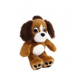 4A Hond Knuffel | Kleur: Wit Bruin | Zacht Speelgoed | Hoogte 31 centimeter | Per 2 honden