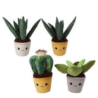 4A Planten in Pot Knuffel | Kleur: Gemengde Kleuren | Zacht Speelgoed | Hoogte 45 centimeter | Per 4 planten