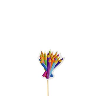 4A Bleistift-Stecker | Farbe: Gemischte Farben | Durchmesser 7 centimeter | Länge ± 12 centimeter | Pro 24 Bleistift-Stecker