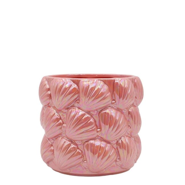 Keramischer Topf Maritime Kollektion “Mare" | Farbe: Rosa | Durchmesser 15 centimeter | Höhe 13.5 centimeter | Pro 6 Töpfe