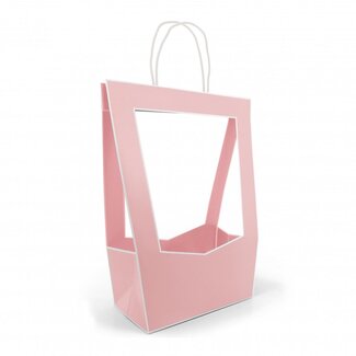 4A Tassen “Médaillon” | Kleur: Lichtroze | Lengte 23 centimeter | Breedte 14 centimeter | Hoogte 38 centimeter | Per 5 tassen