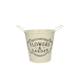 4A Zinken Bloempot Plantenpot “Aron” | Kleur: Crèmekleurig | Diameter 16 centimeter | Hoogte 14 centimeter | Per 10 bloempotten