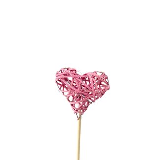 4A Hölzerner Herz-Anstecker “Woody” | Farbe: Rosa | Länge 50 centimeter | Durchmesser 7.5 centimeter | Pro 25 Anstecker