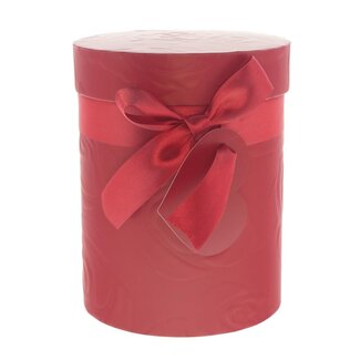 4A Bouquet holder Hat box Gift box “Serenade” | Colour: Red | Diameter 13 centimeter | Height 17 centimeter | Per 6 hat boxes