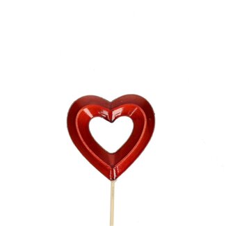 4A Floral pick Open Heart | Colour: Red | Length 12 centimetre | Diameter 8 centimetre | Per 25 floral picks