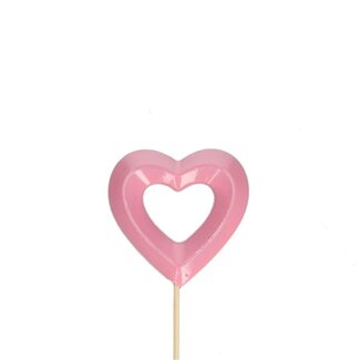 4A Cocktailpicker Offenes Herz | Farbe: Rosa | Länge 12 centimeter | Durchmesser 8 centimeter | Pro 25 Cocktailpicker