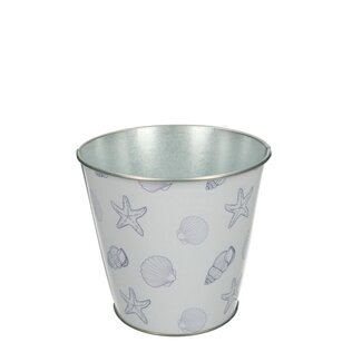 4A Zinc Plant Pot Little Bucket “Ocean“ | Colour: Natural White | Diameter 13 centimeter | Height 12 centimeter | Per 12 plant pots
