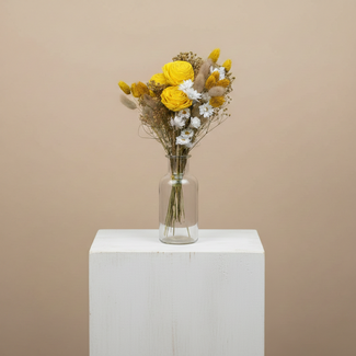 MyFlowers Bouquet of dried flowers Rosewood Yellow | Length ± 50 centimetres | With yellow artificial roses