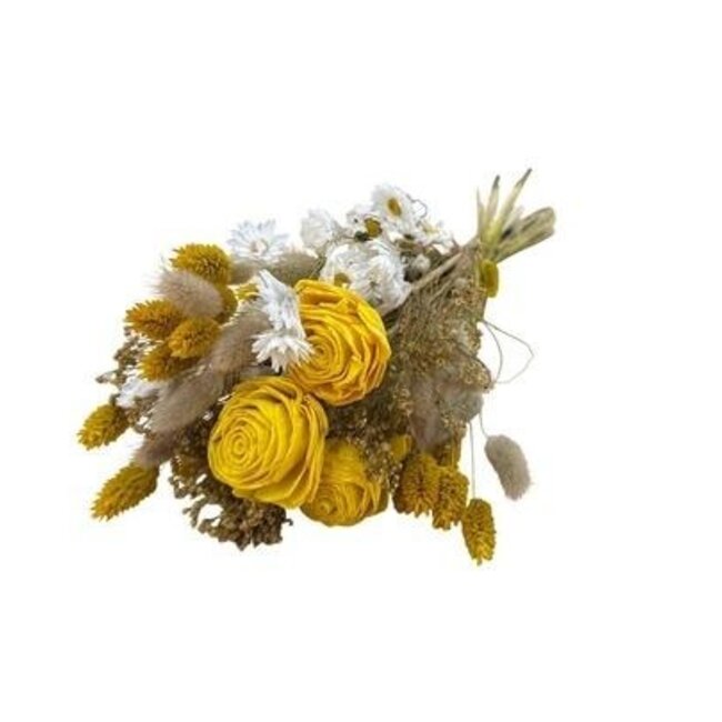 Bouquet of dried flowers Rosewood Yellow | Length ± 50 centimetres | With yellow artificial roses