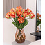 Parkiet Tulp Kunstbloem | Kleur: Paars | Lengte ± 65 centimeter | 5 stelen per bos | Per bos