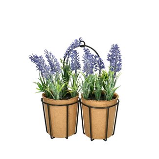 4A Artificial plant Lavender in Pot | Colour: Blue | Diameter 22 centimetre | Height 16 centimetre | Per 12 artificial plants
