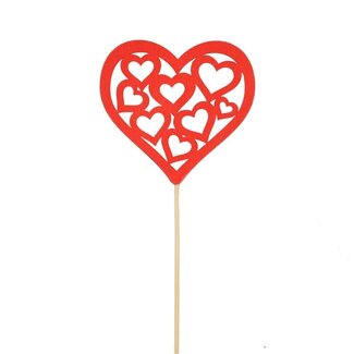 4A Heart “Kiki” pick | Colour: Red | Length 50 centimeter | Width 8 centimeter | Per 25 hearts