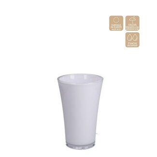 4A Kunststof Vaas “Fizzy” | Kleur: Natuurlijk Wit | Diameter 14 centimeter | Hoogte 20.5 centimeter | Per vaas