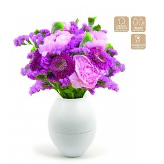 4A Kunststof Vaas "Diabolo" | Kleur: Natuurlijk Wit | Diameter 8 - 15 centimeter | Hoogte 17.5 centimeter | Per 10 vazen