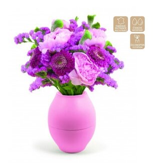 4A Kunststof Vaas "Diabolo" | Kleur: Roze | Diameter 8 - 15 centimeter | Hoogte 17.5 centimeter | Per 10 vazen