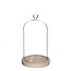 Glazen Stolp met Hart en houten voet | Kleur: Transparant | Diameter 14 centimeter | Hoogte 24 centimeter | Per stolp