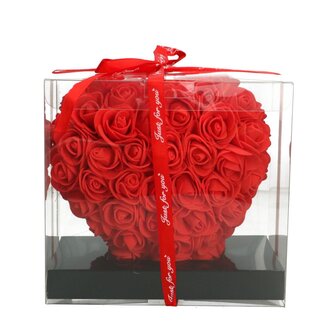 4A Herz aus Schaumrosen | Farbe: Rot | Länge 15 centimeter | Pro Herz