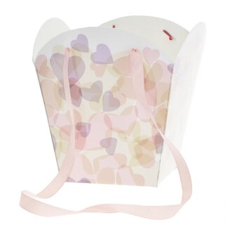 4A Mother's Day Bag “Hearts” | Colour: Pink | Width 17 - 12 centimetre | Height 20 centimetre | Per 10 bags
