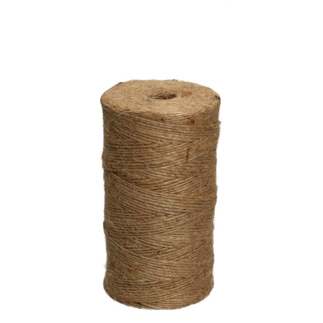 Jute Draad Touw 3-draads | Kleur: Lichtbruin | Type 3/6 | Gewicht 370 gram | Per rol