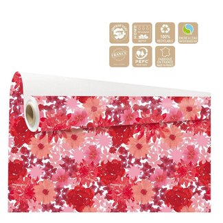 4A Papier op rol “Florencia” | Kleur: Rood | Breedte 80 centimeter | Lengte 40 meter | Per rol