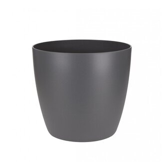 4A Kunststof Bloempot Plantenpot “Brussel” | Kleur: Grijs | Diameter 25 centimeter | Hoogte 23 centimeter | Per 4 bloempotten