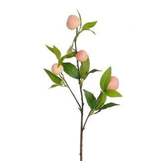 4A Kunstpflanze mit Pfirsichen | Farbe: Pfirsichfarben | Länge 72 centimeter | Pro 12 Zweige