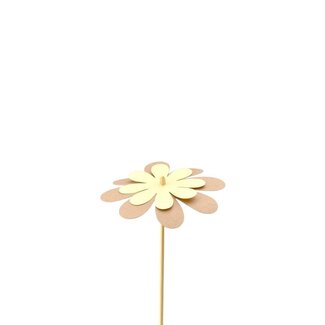 4A Kraftpapier Blumenstecker | Farbe: Gelb | Durchmesser 8 centimeter | Länge ± 50 centimeter | Pro 25 Blumenstecker