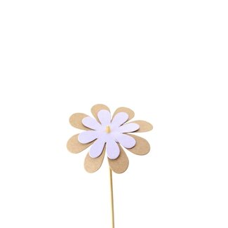 4A Kraftpapier Bloem Bijsteker | Kleur: Lilakleurig | Diameter 8 centimeter | Lengte ± 50 centimeter | Per 25 bijstekers