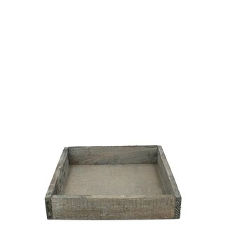 4A Houten Dienblad Tray | Kleur: Grijs | Lengte 20 centimeter | Breedte 20 centimeter | Hoogte 4 centimeter | Per 4 dienbladen
