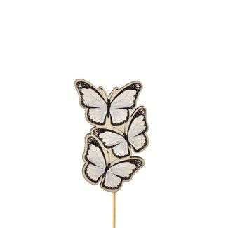 4A Wooden Butterfly Trio Pick | Colour: Natural White | Diameter 8 centimetre | Length ± 12 centimetre | Per 24 picks