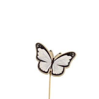 4A Wooden Butterfly Pick | Colour: Natural White | Diameter 6 centimeter | Length ± 12 centimeter | Per 24 picks