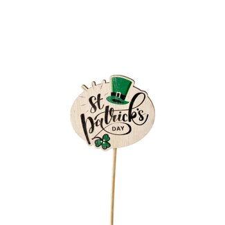 4A Wooden St. Patrick's Day pick | Colour: Light green | Diameter 7 centimetre | Length pick ± 50 centimetre | Per 25 picks