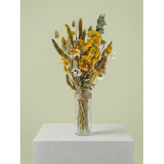 MyFlowers Dried flower bouquet “Cute yellow” | Colour: Mixed Colours Yellow | Length ± 50 centimetre | Per bouquet