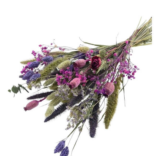 Boeket Droogbloemen “Cute purple” | Kleur: Gemengde Kleuren Paars | Lengte ± 50 centimeter | Per boeket