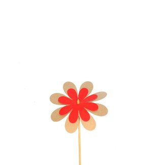 4A Kraft Paper Flower Pick | Colour: Red | Diameter 8 centimeter | Length ± 50 centimeter | Per 25 Flower Picks